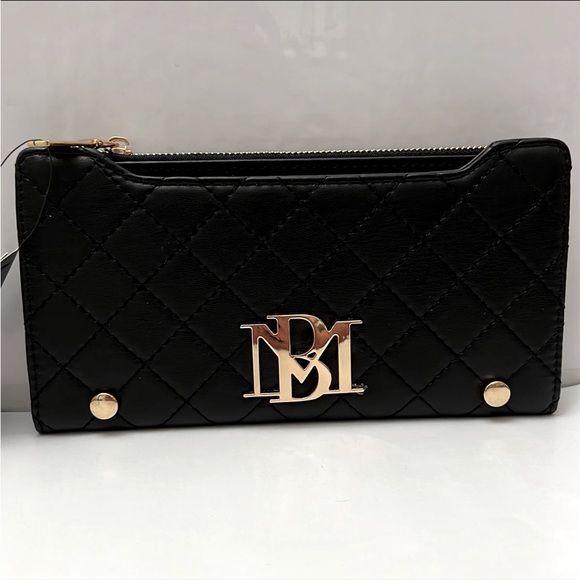 Badgley Mischka Handbags - Badgley Mischka Black and Gold Long Slim Wallet